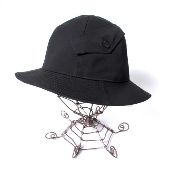 ヨウジヤマモト ノアールYohji Yamamoto NOIR ウールギャバポケットデザインハット