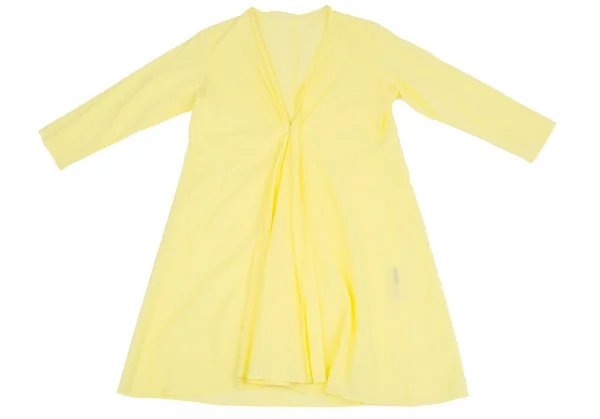 【SALE】ヨーガンレールJURGEN LEHL コットンノーカラーロングシャツカーディ 黄M K-67129_002