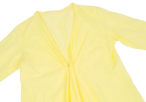 【SALE】ヨーガンレールJURGEN LEHL コットンノーカラーロングシャツカーディ 黄M K-67129_003