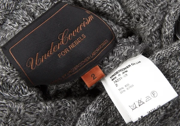 【SALE】アンダーカバーイズムUNDERCOVER ISM ジップデザインニットコート 黒グレー2 K-67152_019