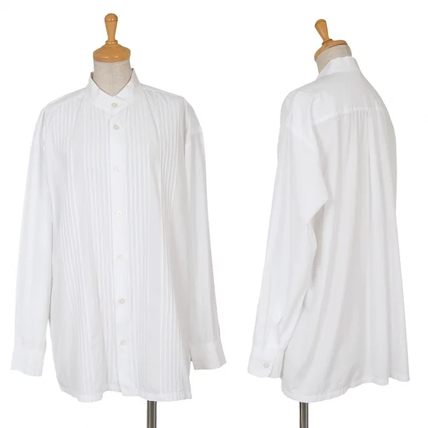 イッセイミヤケISSEY MIYAKE コットンピンタックスタンドカラーシャツ