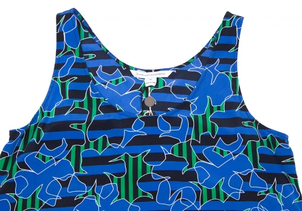 新品!【SALE】ダイアンフォンファステンバーグDIANE VON FURSTENBERG シルクグラフィックプリントストライプノースリーブ 青他M K-67208_003