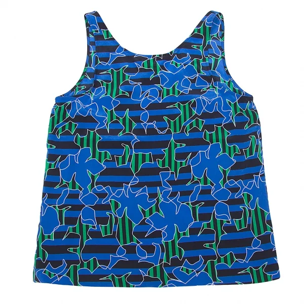 新品!【SALE】ダイアンフォンファステンバーグDIANE VON FURSTENBERG シルクグラフィックプリントストライプノースリーブ 青他M K-67208_008