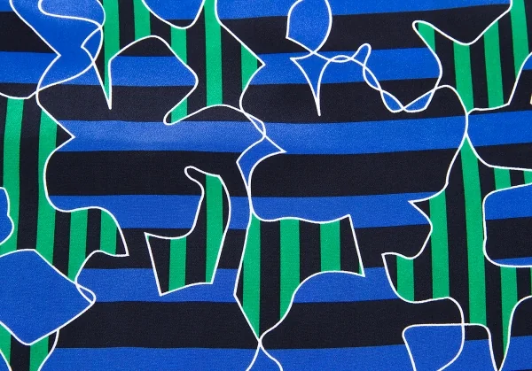 新品!【SALE】ダイアンフォンファステンバーグDIANE VON FURSTENBERG シルクグラフィックプリントストライプノースリーブ 青他M K-67208_009