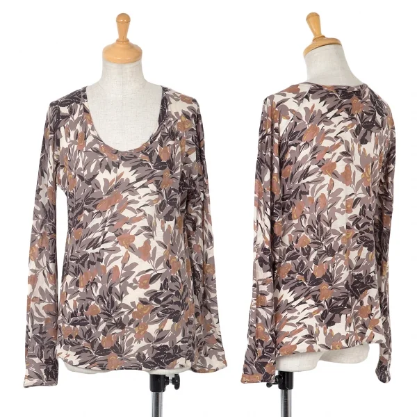 【SALE】マルニMARNI ボタニカルプリントカットソー モカ他38 K-67210_001