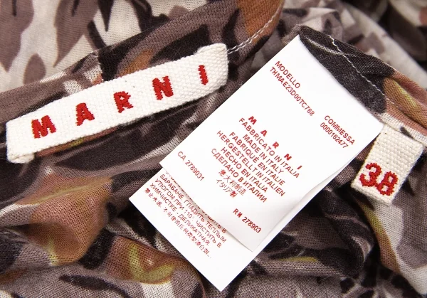 【SALE】マルニMARNI ボタニカルプリントカットソー モカ他38 K-67210_012