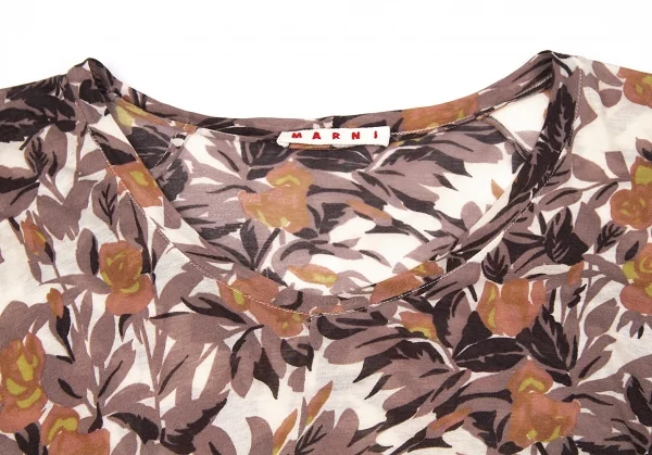 【SALE】マルニMARNI ボタニカルプリントカットソー モカ他38 K-67210_003