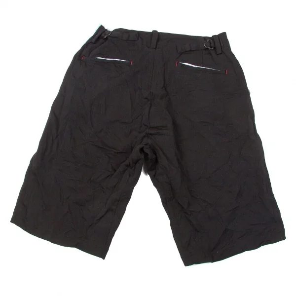 【SALE】ワイズY's ストライプ切替シワ加工ハーフパンツ 黒2 K-67243_011