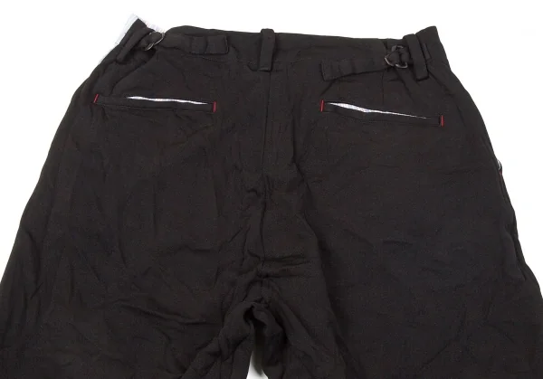 【SALE】ワイズY's ストライプ切替シワ加工ハーフパンツ 黒2 K-67243_012