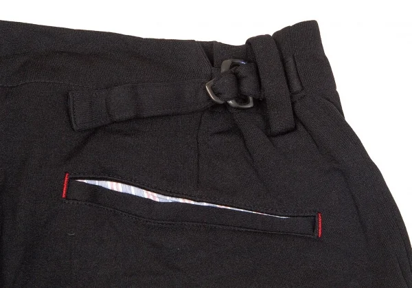 【SALE】ワイズY's ストライプ切替シワ加工ハーフパンツ 黒2 K-67243_013