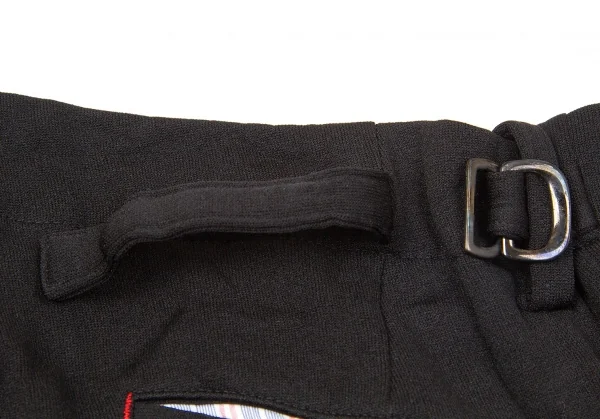 【SALE】ワイズY's ストライプ切替シワ加工ハーフパンツ 黒2 K-67243_014