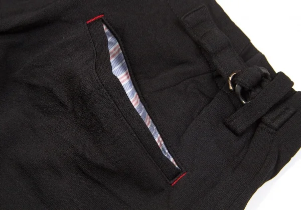 【SALE】ワイズY's ストライプ切替シワ加工ハーフパンツ 黒2 K-67243_015
