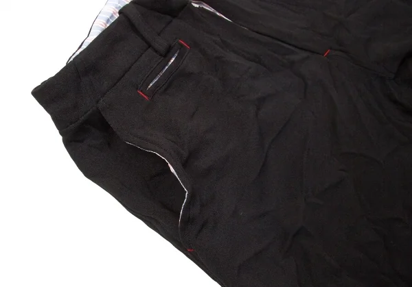 【SALE】ワイズY's ストライプ切替シワ加工ハーフパンツ 黒2 K-67243_004