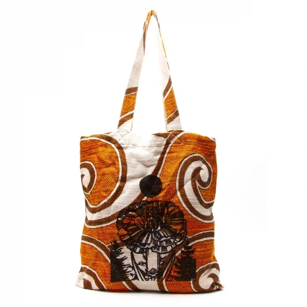 【SALE】コムデギャルソンCOMME des GARCONS 2009 X'mas企画 Jingle Flowers デザイン織りトートバッグ オレンジ茶他 K-67253_001