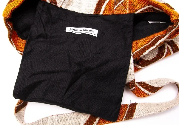 【SALE】コムデギャルソンCOMME des GARCONS 2009 X'mas企画 Jingle Flowers デザイン織りトートバッグ オレンジ茶他 K-67253_010