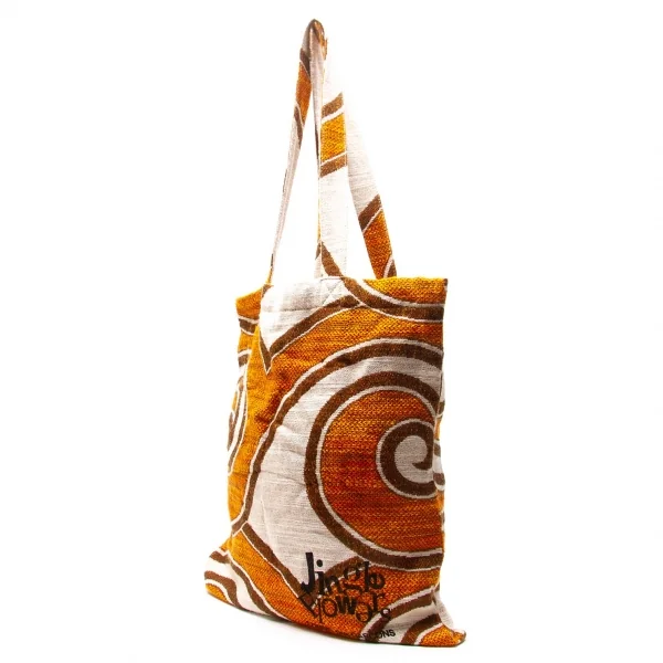 【SALE】コムデギャルソンCOMME des GARCONS 2009 X'mas企画 Jingle Flowers デザイン織りトートバッグ オレンジ茶他 K-67253_002