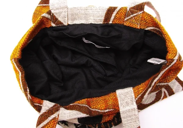 【SALE】コムデギャルソンCOMME des GARCONS 2009 X'mas企画 Jingle Flowers デザイン織りトートバッグ オレンジ茶他 K-67253_009