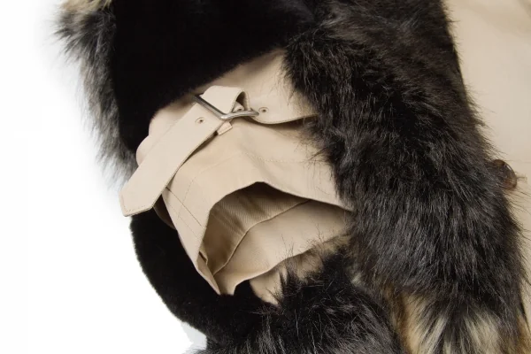 新品!【SALE】ジュンヤワタナベ コムデギャルソンJUNYA WATANABE COMME des GARCONS ファー装飾デザイントレンチポンチョコート ベージュS K-67304_009