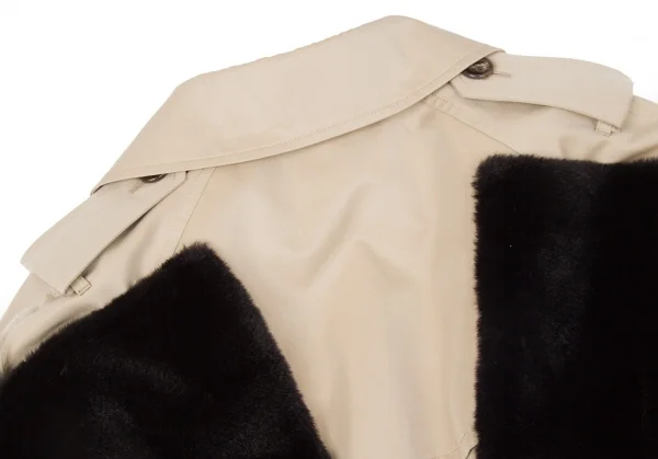 新品!【SALE】ジュンヤワタナベ コムデギャルソンJUNYA WATANABE COMME des GARCONS ファー装飾デザイントレンチポンチョコート ベージュS K-67304_013