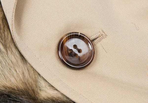 新品!【SALE】ジュンヤワタナベ コムデギャルソンJUNYA WATANABE COMME des GARCONS ファー装飾デザイントレンチポンチョコート ベージュS K-67304_006