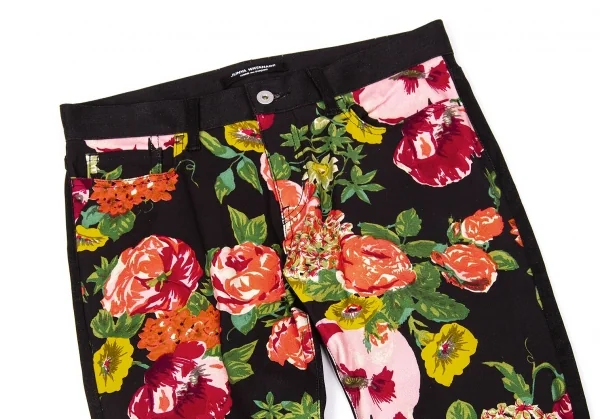 新品!【SALE】新品！ジュンヤワタナベ コムデギャルソンJUNYA WATANABE COMME des GARCONS花柄プリントストレッチパンツ 黒M K-67310_002