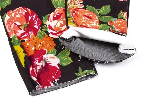 新品!【SALE】新品！ジュンヤワタナベ コムデギャルソンJUNYA WATANABE COMME des GARCONS花柄プリントストレッチパンツ 黒M K-67310_007