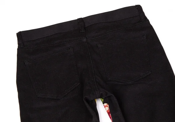 新品!【SALE】新品！ジュンヤワタナベ コムデギャルソンJUNYA WATANABE COMME des GARCONS花柄プリントストレッチパンツ 黒M K-67310_009