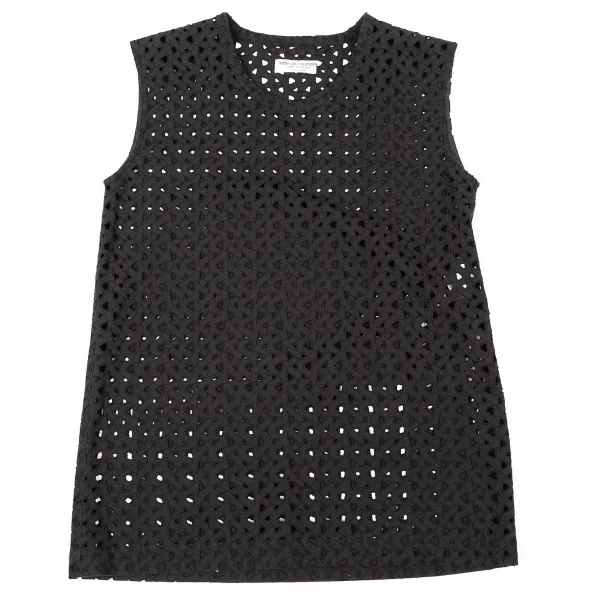 【SALE】ローブドシャンブル コムデギャルソンrobe de chambre COMME des GARCONS コットンレースノースリーブトップス 濃紺M位 K-67347_002
