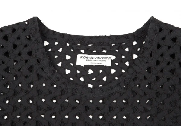 【SALE】ローブドシャンブル コムデギャルソンrobe de chambre COMME des GARCONS コットンレースノースリーブトップス 濃紺M位 K-67347_003