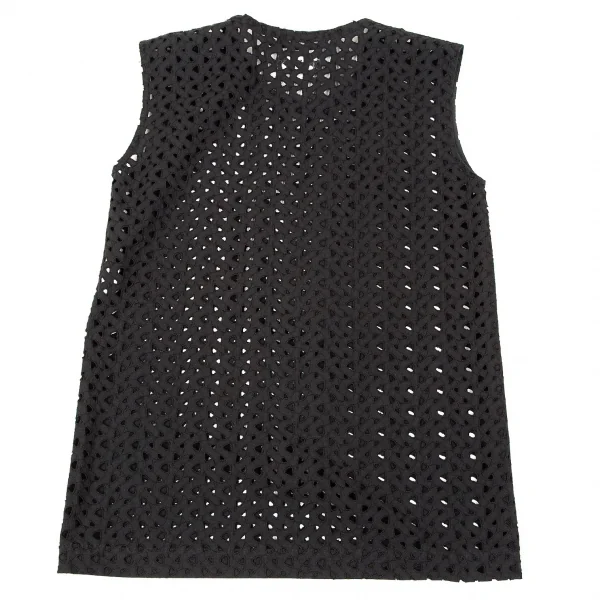 【SALE】ローブドシャンブル コムデギャルソンrobe de chambre COMME des GARCONS コットンレースノースリーブトップス 濃紺M位 K-67347_007