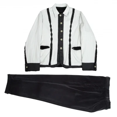 ヨウジヤマモト プールオムYohji Yamamoto POUR HOMMEベロアシームリバーシブルセットアップ 白黒