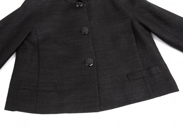 レキップヨシエイナバ L'EQUIPE YOSHIE INABA 縮絨 ウール ジャケット ブルゾン ショート コート 38 グレー レディース YOSHIE INABA レキップ ヨシエイナバL'EQUIPE 千鳥格子ショート