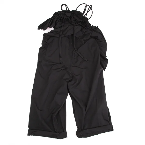 【SALE】ヨウジヤマモト ファムYohji Yamamoto FEMME シャーリングギャザーボリュームコンビネゾン 黒M位 K-67534_003