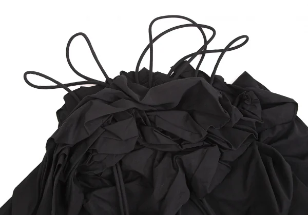 【SALE】ヨウジヤマモト ファムYohji Yamamoto FEMME シャーリングギャザーボリュームコンビネゾン 黒M位 K-67534_004