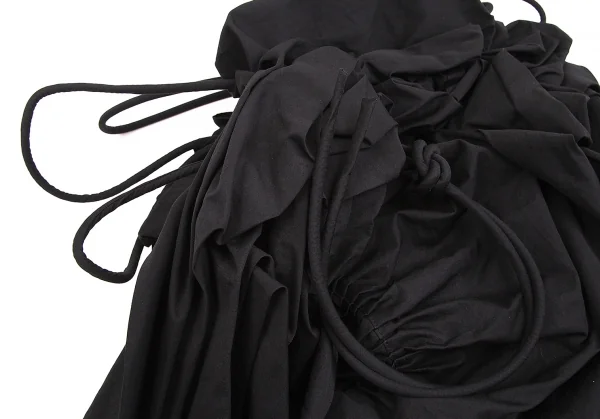 【SALE】ヨウジヤマモト ファムYohji Yamamoto FEMME シャーリングギャザーボリュームコンビネゾン 黒M位 K-67534_005