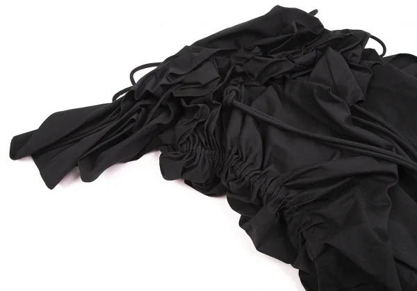 【SALE】ヨウジヤマモト ファムYohji Yamamoto FEMME シャーリングギャザーボリュームコンビネゾン 黒M位 K-67534_006