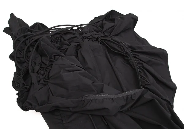 【SALE】ヨウジヤマモト ファムYohji Yamamoto FEMME シャーリングギャザーボリュームコンビネゾン 黒M位 K-67534_008