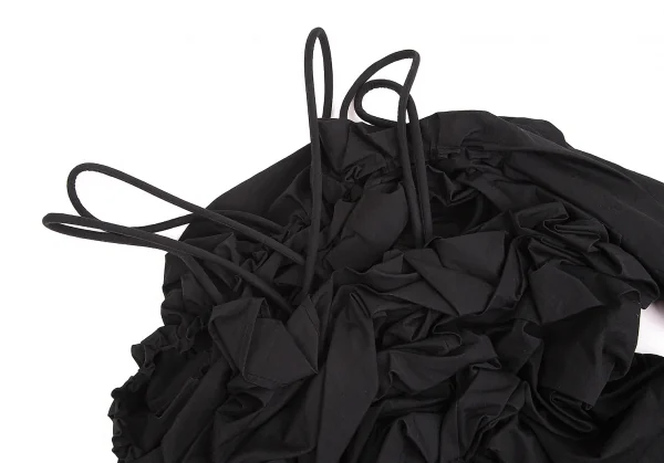 【SALE】ヨウジヤマモト ファムYohji Yamamoto FEMME シャーリングギャザーボリュームコンビネゾン 黒M位 K-67534_015