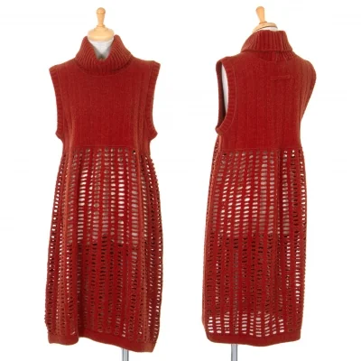 ジャンポールゴルチエ ファムJean Paul GAULTIER FEMME ネット切替ハイネックノースリーブニット