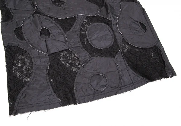 【SALE】コムコム コムデギャルソンCOMME des GARCONS モチーフパッチデザインレースノースリーブ 黒XS K-67583_006