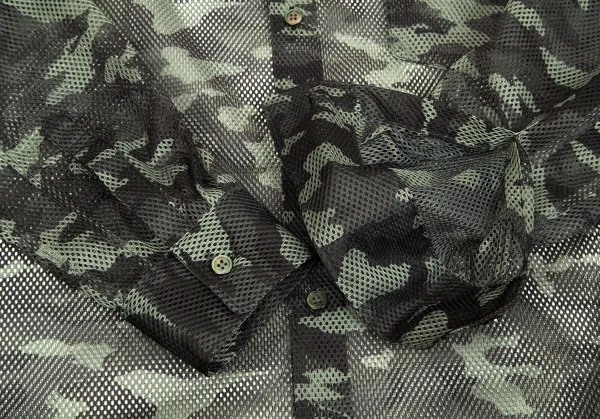 【SALE】コムデギャルソン オムプリュスCOMME des GARCONS HOMME PLUS カモフラポリメッシュシャツ カーキS K-67593_006