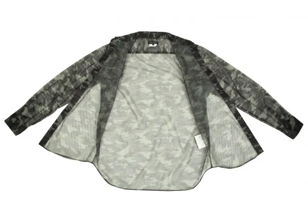 【SALE】コムデギャルソン オムプリュスCOMME des GARCONS HOMME PLUS カモフラポリメッシュシャツ カーキS K-67593_008