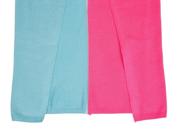 【SALE】コムデギャルソン オムプリュスCOMME des GARCONS HOMME PLUS バイカラーカッティングニット ピンク水色S K-67594_011