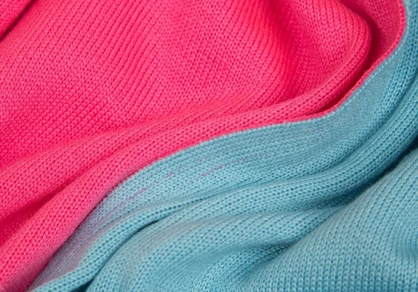 【SALE】コムデギャルソン オムプリュスCOMME des GARCONS HOMME PLUS バイカラーカッティングニット ピンク水色S K-67594_018