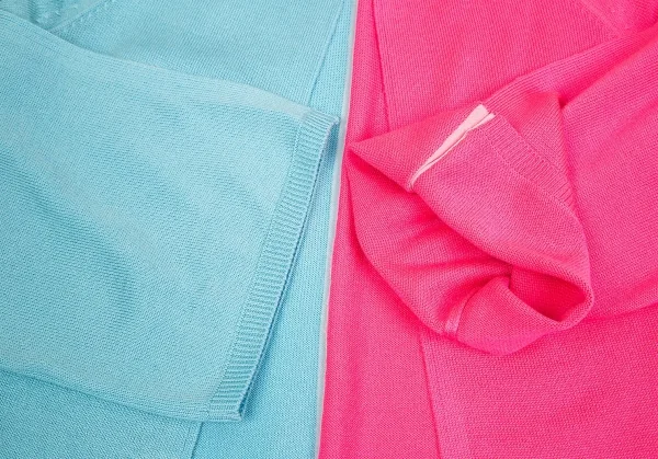 【SALE】コムデギャルソン オムプリュスCOMME des GARCONS HOMME PLUS バイカラーカッティングニット ピンク水色S K-67594_008