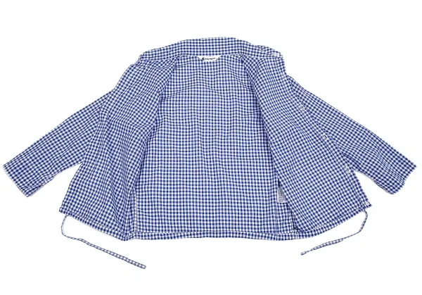 【SALE】R by 45rpm ギンガムチェック裾ドローコードシャツ 青白1 K-67897_011