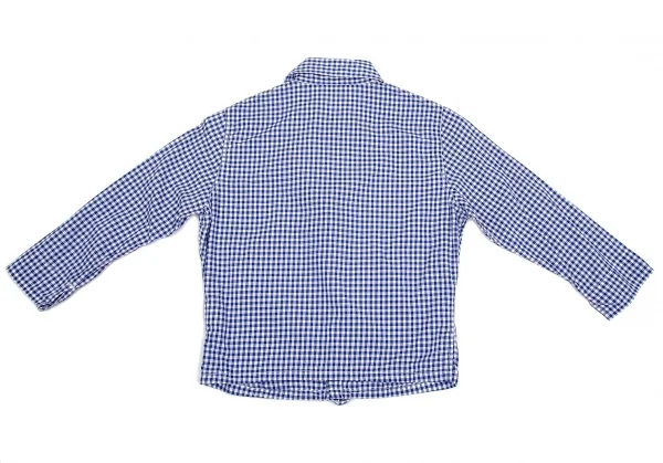 【SALE】R by 45rpm ギンガムチェック裾ドローコードシャツ 青白1 K-67897_012