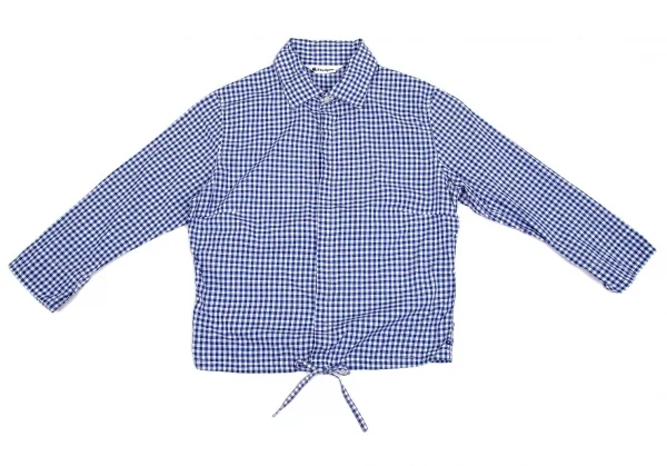 【SALE】R by 45rpm ギンガムチェック裾ドローコードシャツ 青白1 K-67897_002