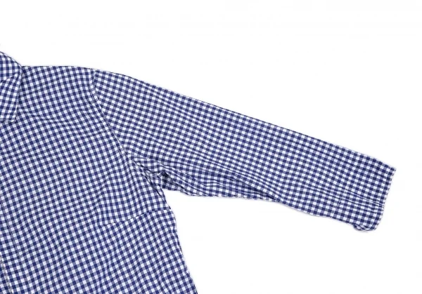 【SALE】R by 45rpm ギンガムチェック裾ドローコードシャツ 青白1 K-67897_006