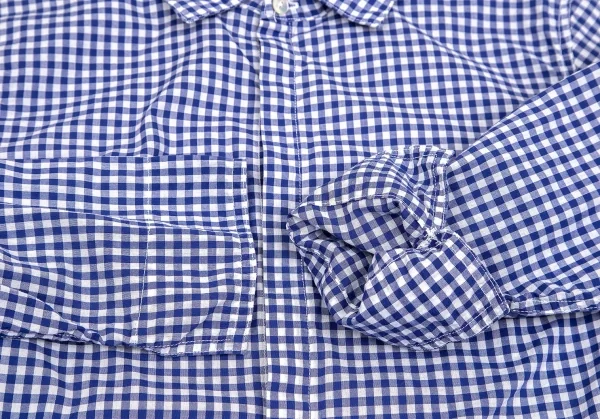 【SALE】R by 45rpm ギンガムチェック裾ドローコードシャツ 青白1 K-67897_007